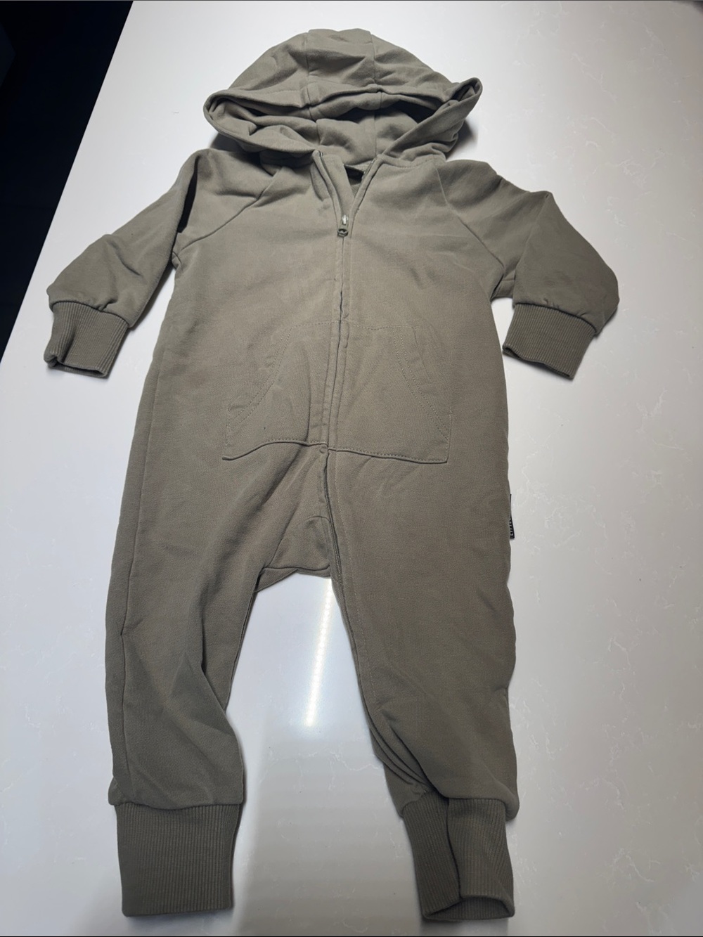 Little Bipsy Hooded One-Piece Footie in Olive